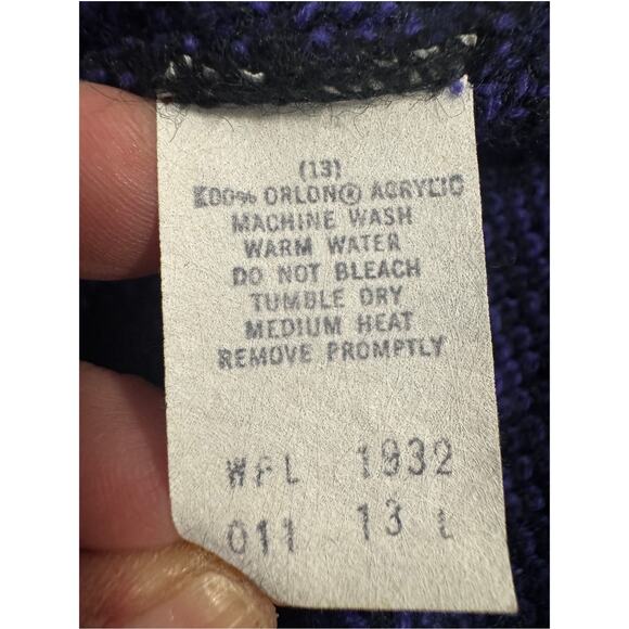 Vintage 1980s Limited Express Sweater Dress Purple Black Chevron Argyle Knit - Picture 6 of 6